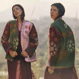 ZARA Embroidered Quilted Patchwork Boho Jacket